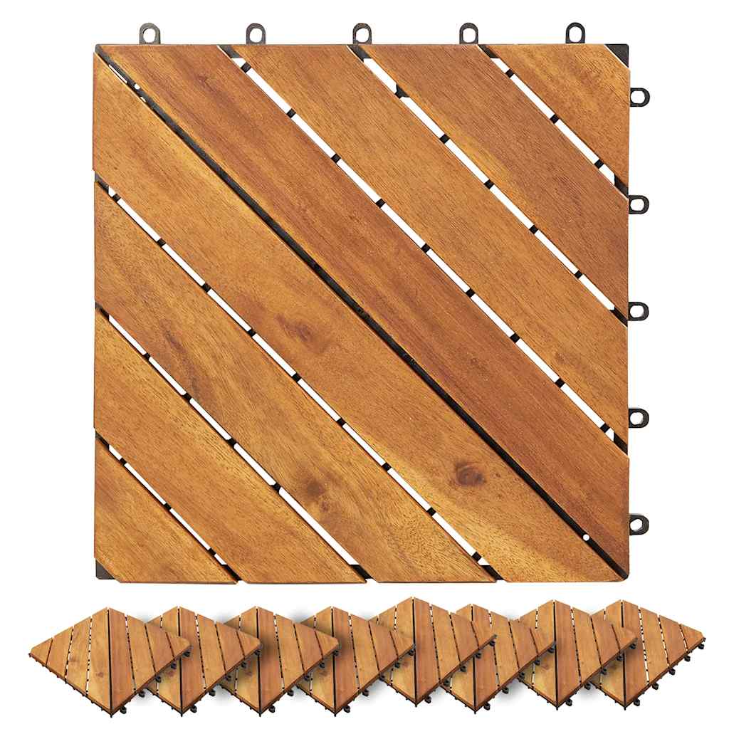 Piastrelle Esterni 20 pz Marroni 30x30 cm Legno Massello Acacia