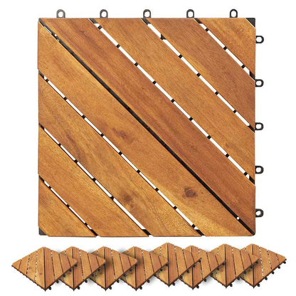 Piastrelle Esterni 20 pz Marroni 30x30 cm Legno Massello Acacia
