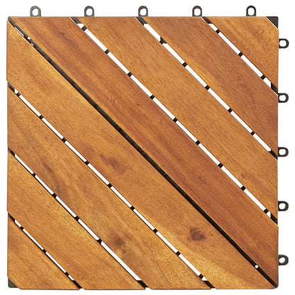Piastrelle Esterni 20 pz Marroni 30x30 cm Legno Massello Acacia - homemem39