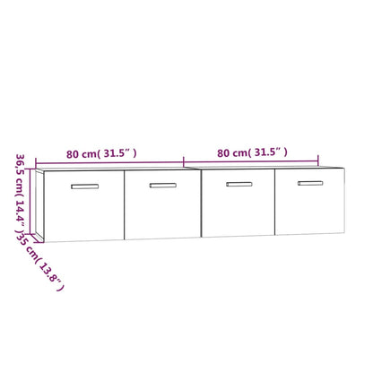 Mobili Parete 2 pz Rovere Sonoma 80x35x36,5cm Legno Multistrato | homemem39