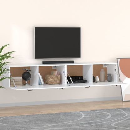 Mobili Parete 2 pz Bianco 100x36,5x35 cm in Legno Multistrato | homemem39