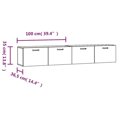 Mobili Parete 2 pz Rovere Sonoma 100x36,5x35 cm in Multistrato | homemem39