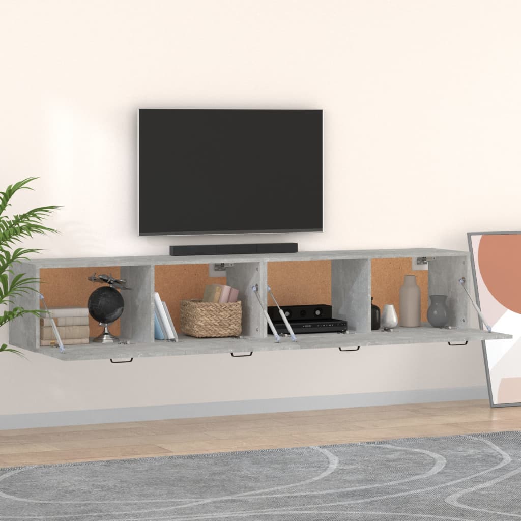 Mobili Parete 2 pz Grigio Cemento 100x36,5x35 cm in Multistrato | homemem39