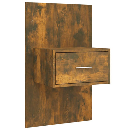 Testiera Letto con Comodini in Legno Multistrato Rovere Fumo - homemem39