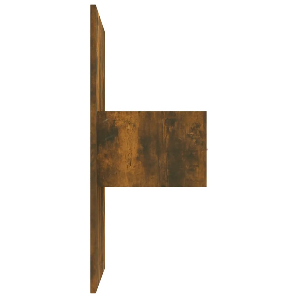 Testiera Letto con Comodini in Legno Multistrato Rovere Fumo - homemem39