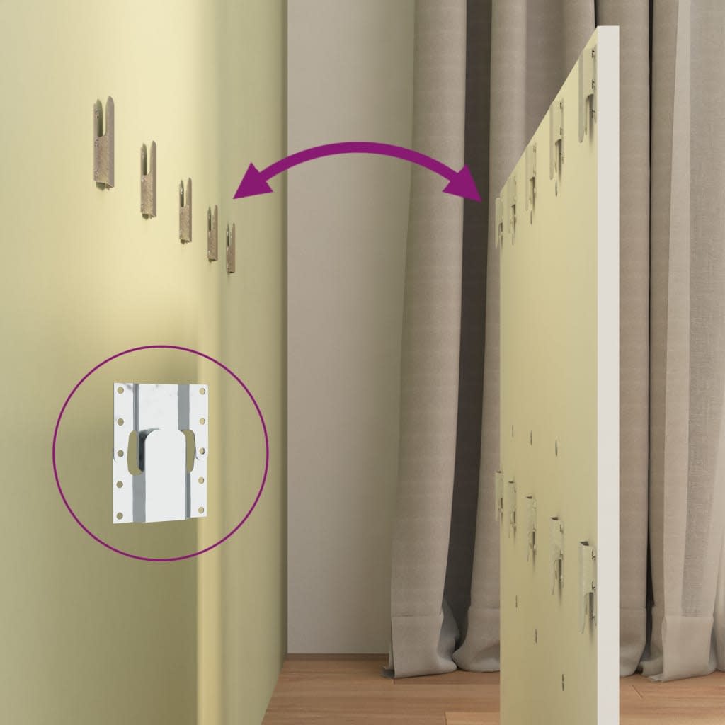 Testiera per Letto con Comodini in Legno Multistrato Bianco