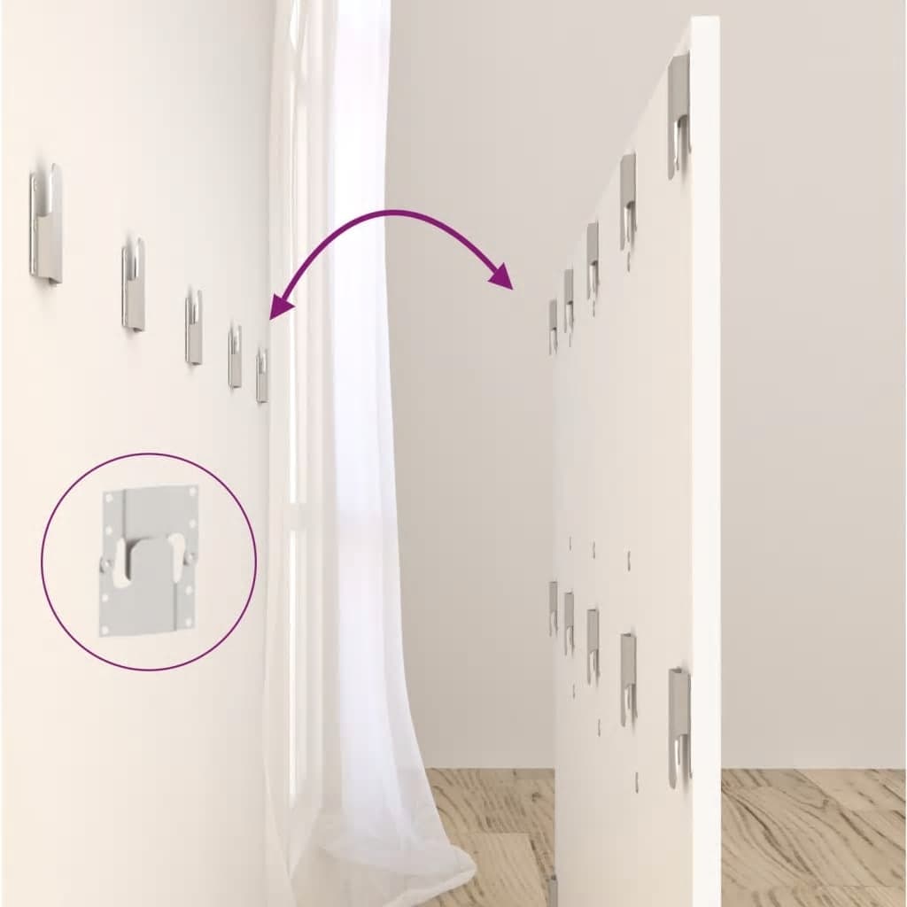 Testiera per Letto con Comodini in Legno Multistrato Bianco - homemem39