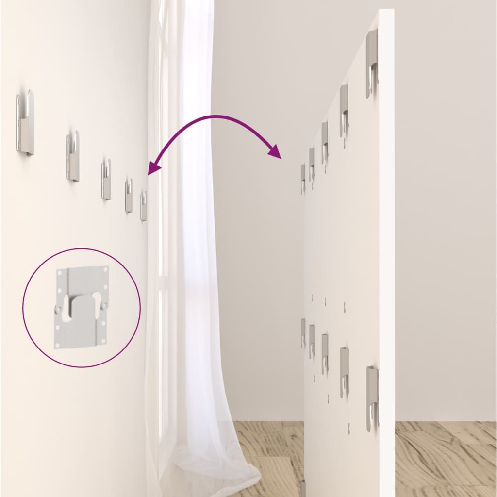 Testiera per Letto con Comodini in Legno Multistrato Bianco