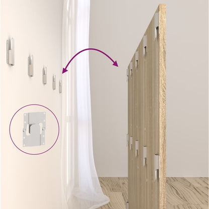 Testiera Letto con Comodini in Legno Multistrato Rovere Sonoma