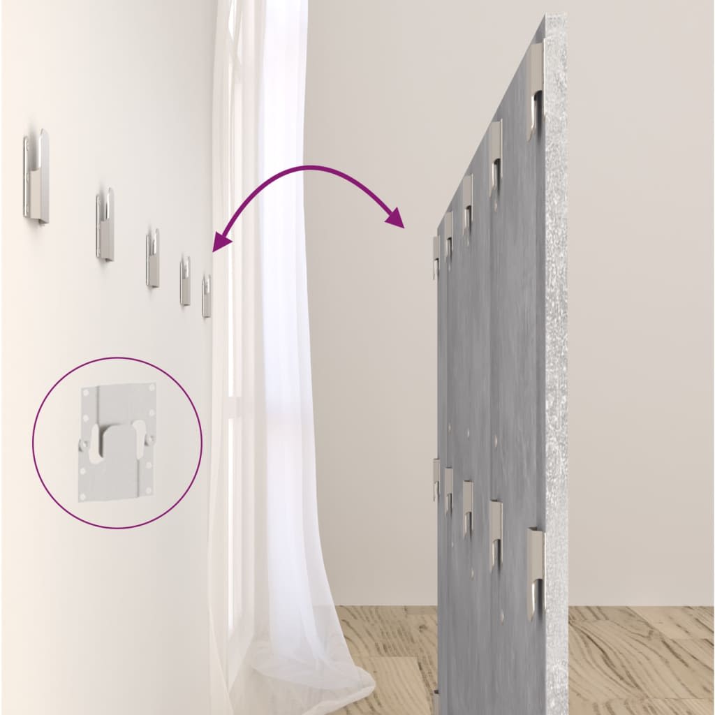 Testiera Letto con Comodini in Legno Multistrato Grigio Cemento