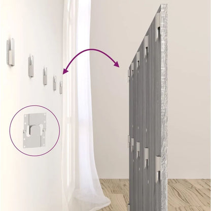 Testiera Letto con Comodini in Legno Multistrato Grigio Sonoma