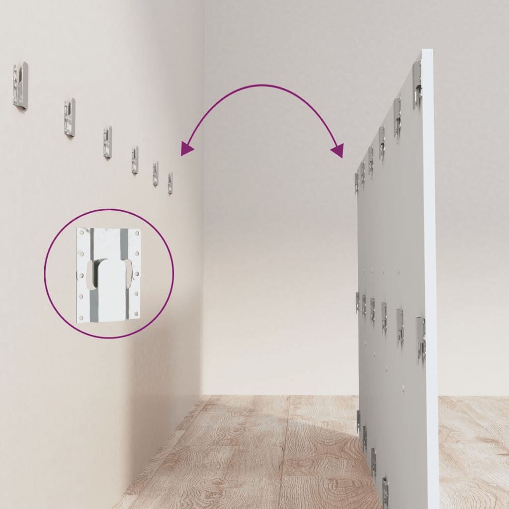 Testiera per Letto con Comodini in Legno Multistrato Bianco