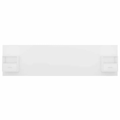 Testiera per Letto con Armadietti in Legno Multistrato Bianco