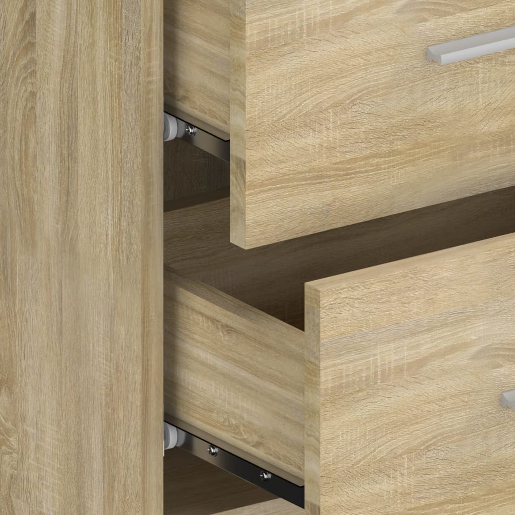 Testiera Letto con Comodini in Legno Multistrato Rovere Sonoma