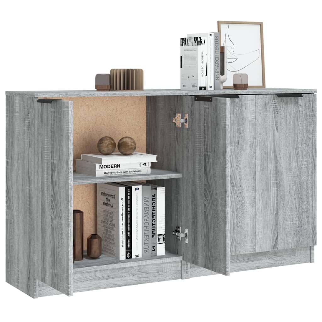 Credenze 2 pz Grigio Sonoma 60x30x70 cm in Legno Multistrato - homemem39