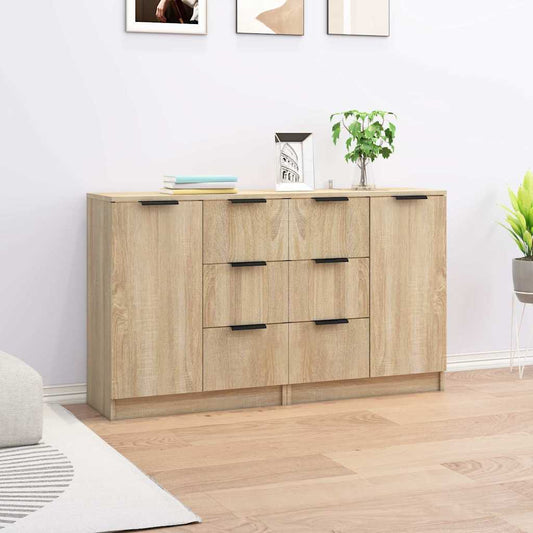 Credenze 2 pz Rovere Sonoma 60x30x70 cm in Legno Multistrato | homemem39