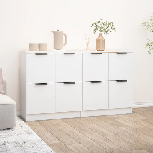 Sideboards 2 pcs White 60x30x70 cm in Multilayer Wood