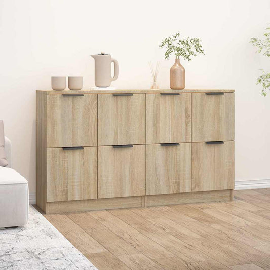 Credenze 2 pz Rovere Sonoma 60x30x70 cm in Legno Multistrato | homemem39