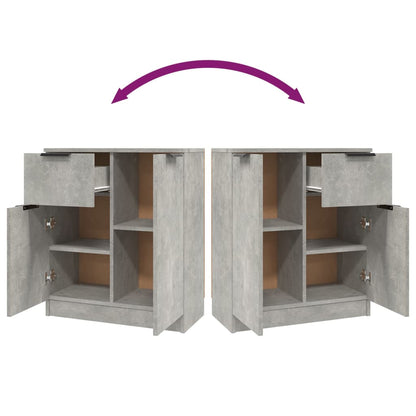 Credenze 2 pz Grigio Cemento 60x30x70 cm in Legno Multistrato - homemem39