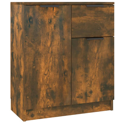 Credenze 2 pz Rovere Fumo 60x30x70 cm in Legno Multistrato