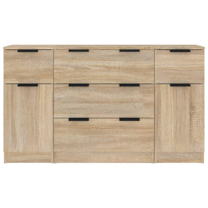 Set di Credenze 3 pz Rovere Sonoma in Legno Multistrato - homemem39