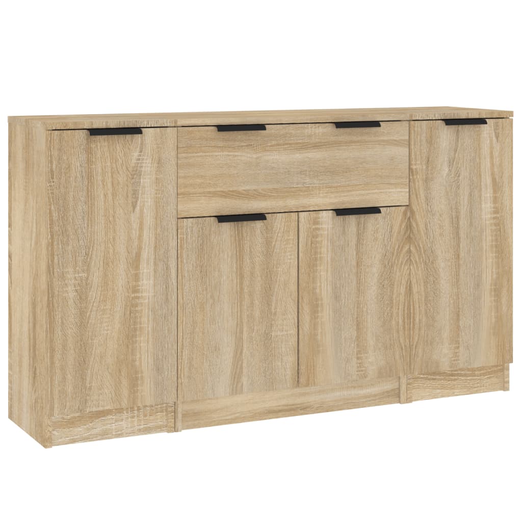 Credenze 3 pz Rovere Sonoma in Legno Multistrato