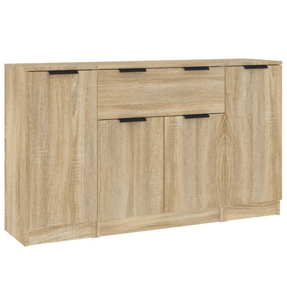 Credenze 3 pz Rovere Sonoma in Legno Multistrato