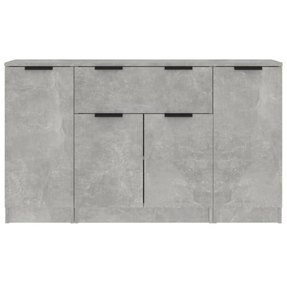 Credenze 3 pz Grigio Cemento in Legno Multistrato - homemem39