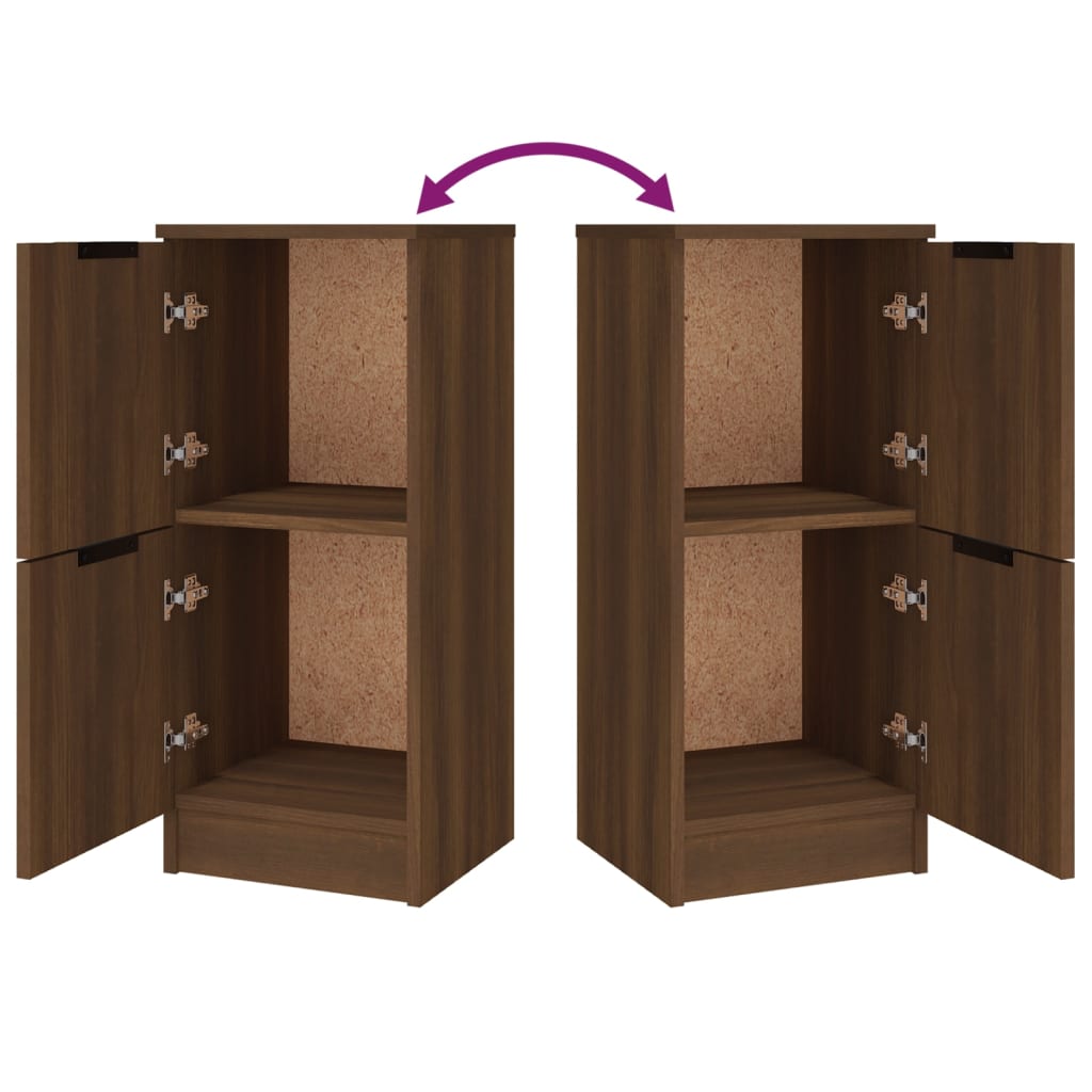 Credenze 3 pz Rovere Marrone in Legno Multistrato