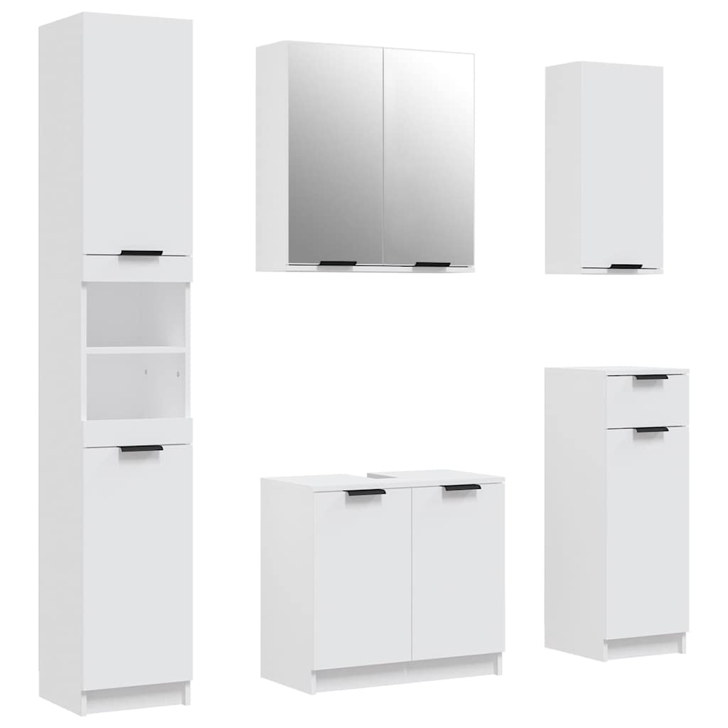 Set di Mobili da Bagno 5 pz in legno multistrato