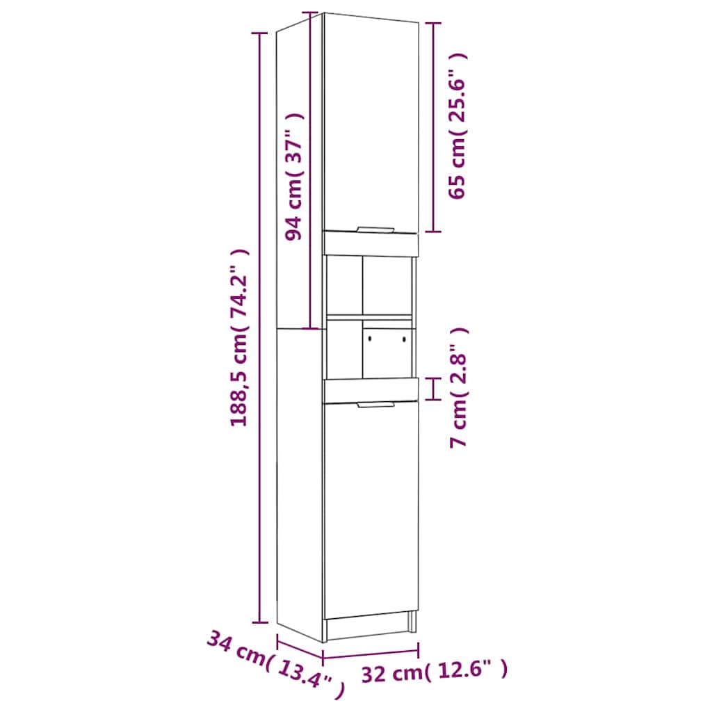 Set di Mobili da Bagno 5 pz in legno multistrato
