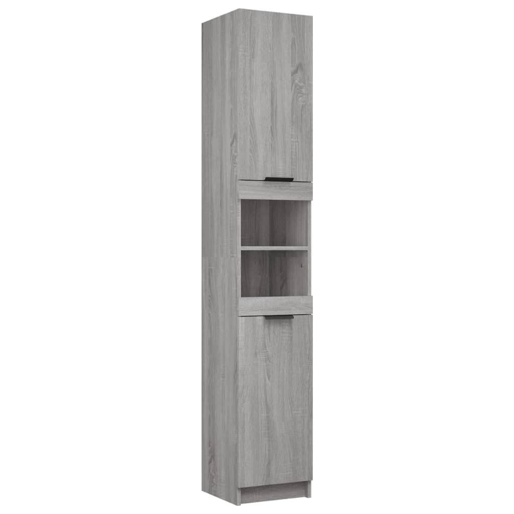 Set Mobili da Bagno 5 pz Grigio Sonoma in Legno Multistrato