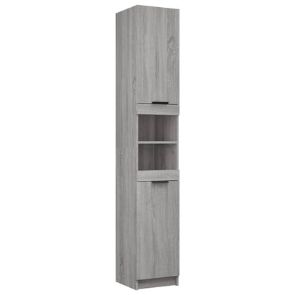 Set Mobili da Bagno 5 pz Grigio Sonoma in Legno Multistrato