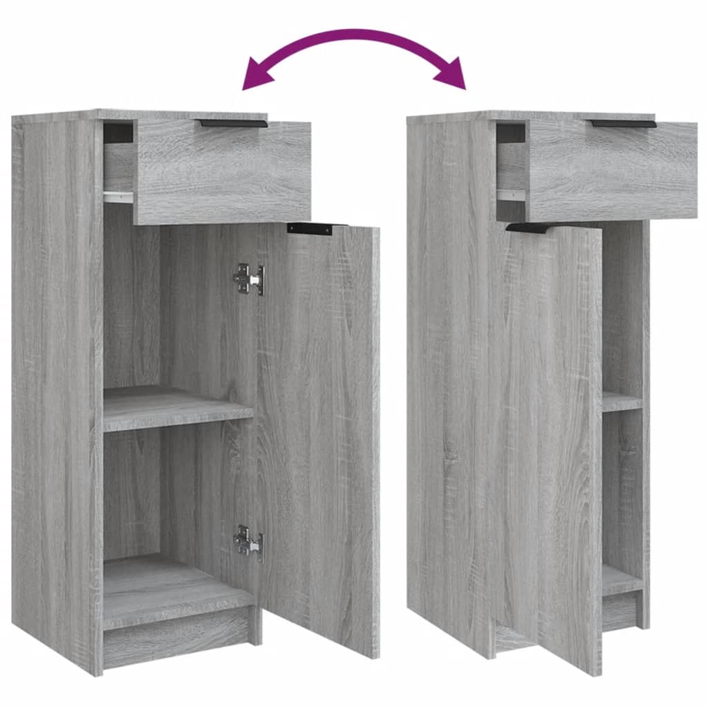 Set Mobili da Bagno 5 pz Grigio Sonoma in Legno Multistrato
