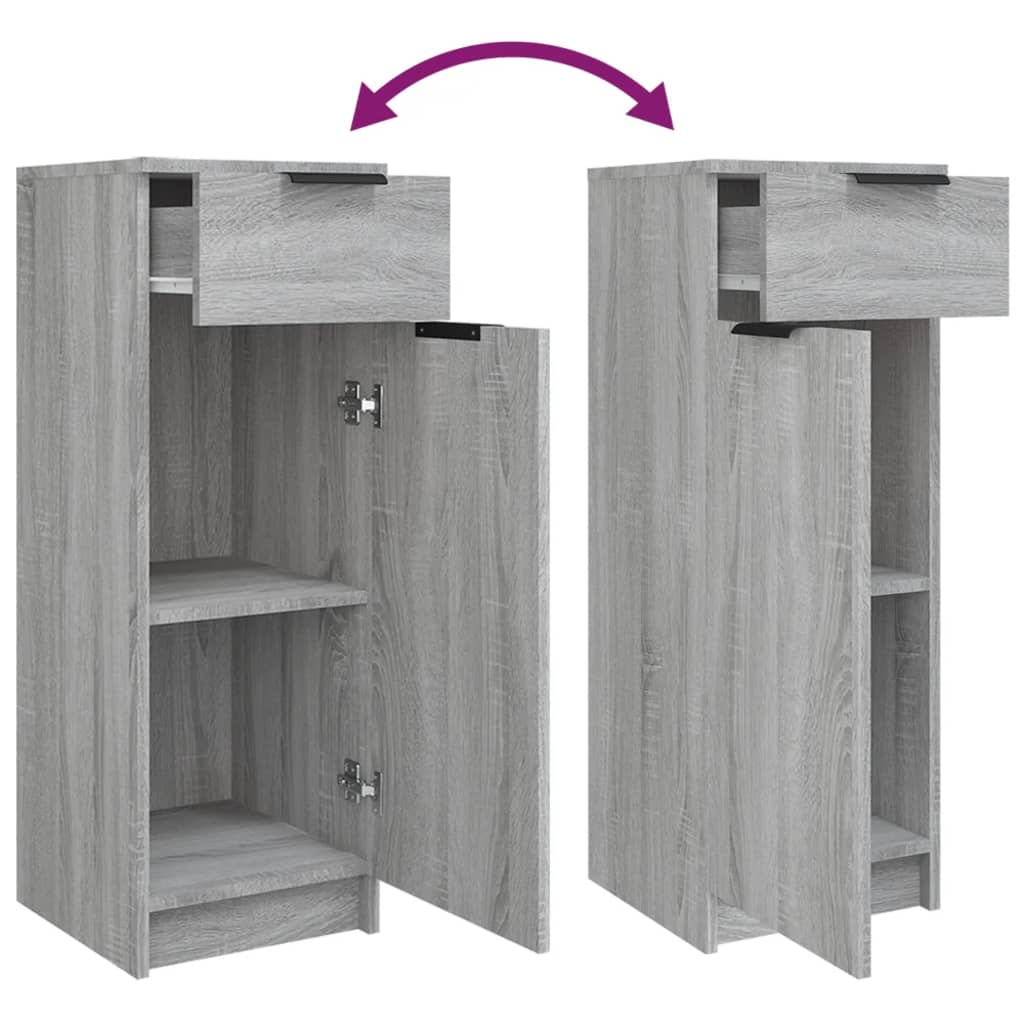 Set Mobili da Bagno 3 pz Grigio Sonoma in Legno Multistrato