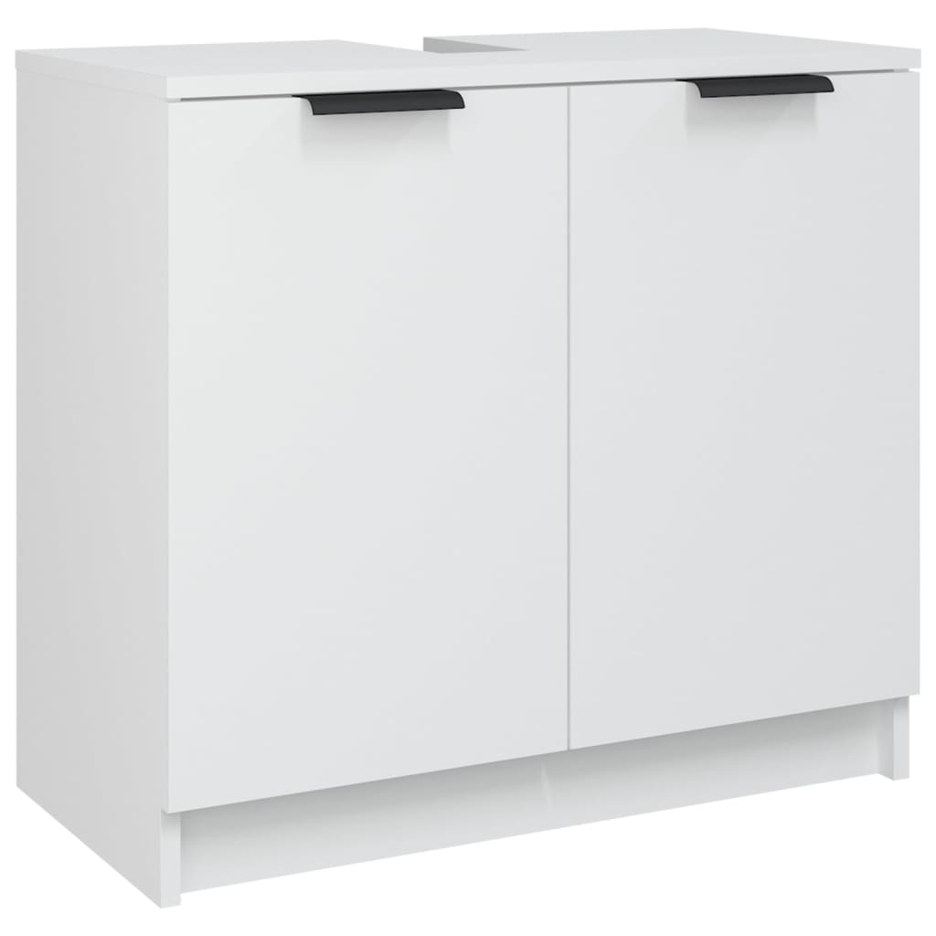 Set di Mobili da Bagno 3 pz Bianco in Legno Multistrato