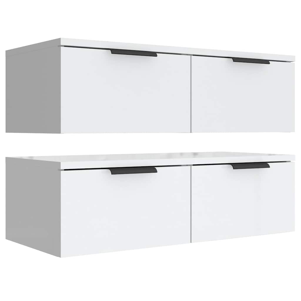 Mobili Pensili 2 pz Bianchi 68x30x20 cm Legno Multistrato | homemem39