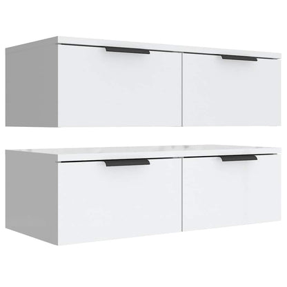 Mobili Pensili 2 pz Bianchi 68x30x20 cm Legno Multistrato | homemem39