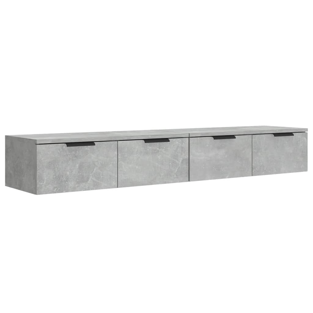 Mobili Pensili 2 pz Grigio Cemento 68x30x20cm Legno Multistrato | homemem39