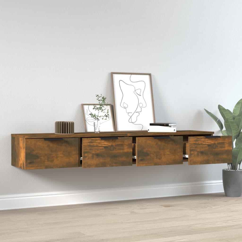 Mobili Pensili 2 pz Rovere Fumo 68x30x20 cm Legno Multistrato | homemem39