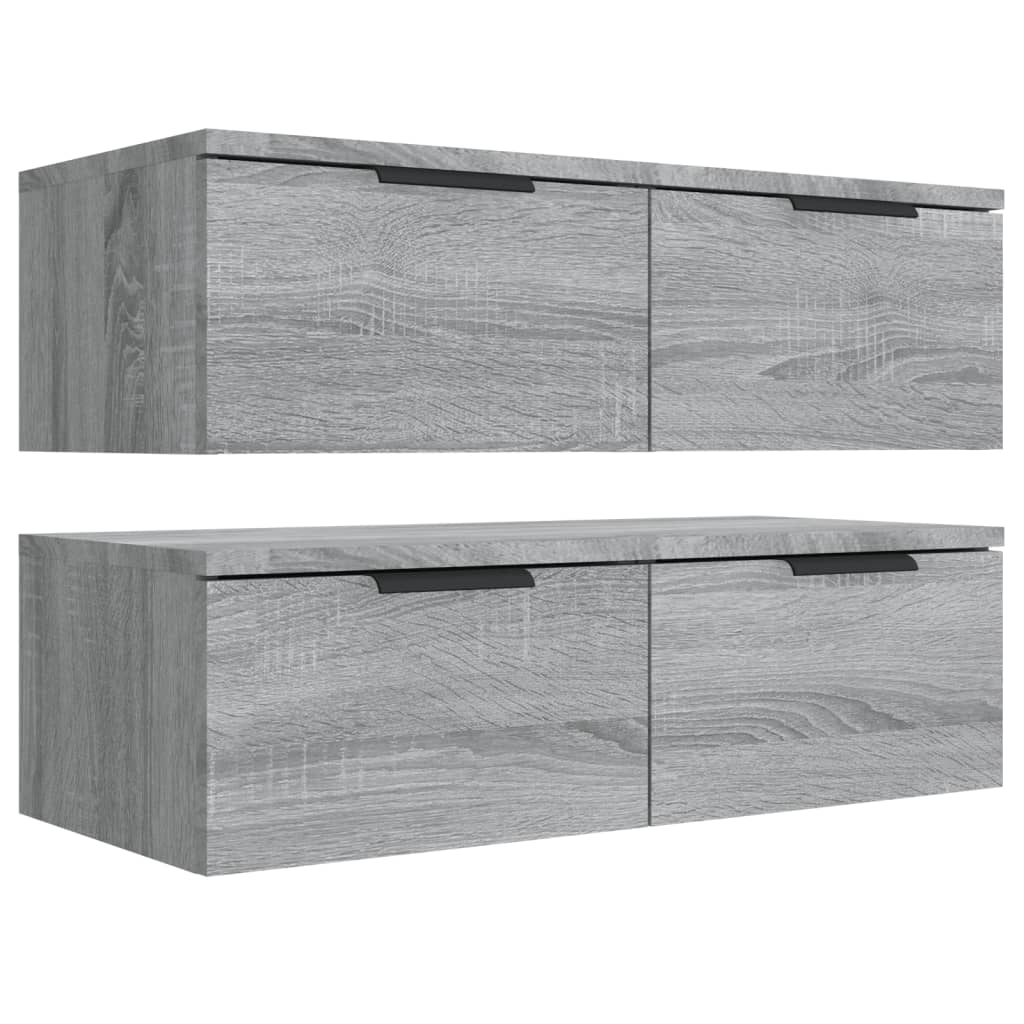 Mobili Pensili 2 pz Grigio Sonoma 68x30x20 cm Legno Multistrato | homemem39