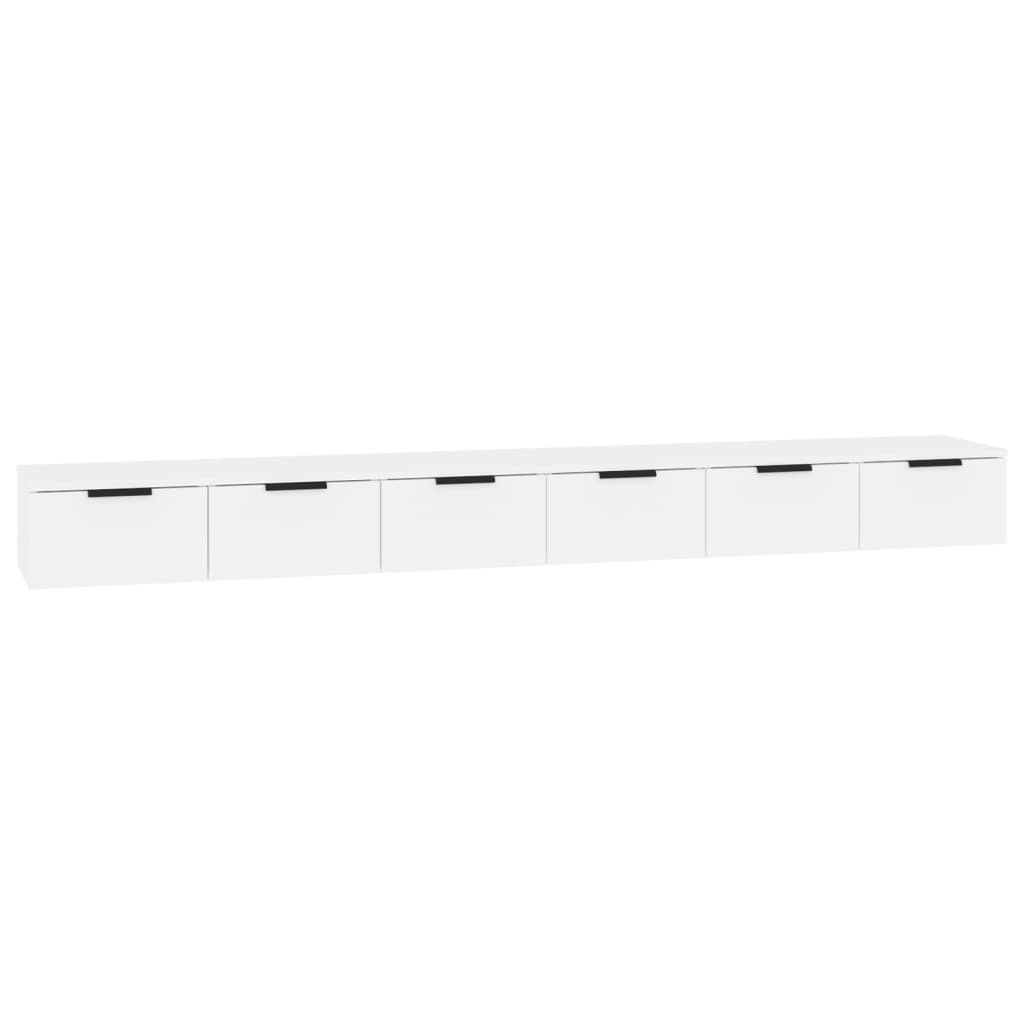 Mobili a Parete 2 pz Bianchi 102x30x20 cm in Legno Multistrato | homemem39