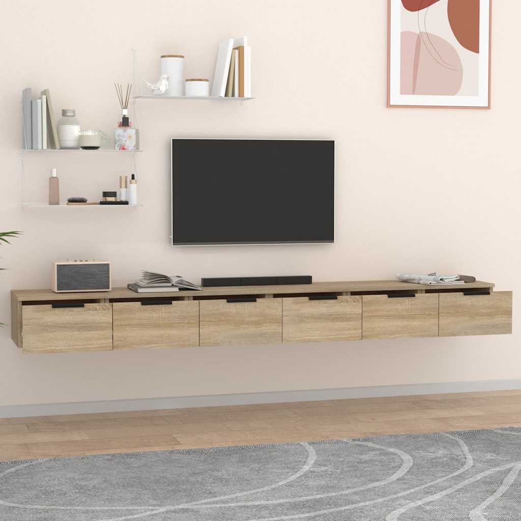 Mobili Muro 2 pz Rovere Sonoma 102x30x20cm in Legno Multistrato | homemem39
