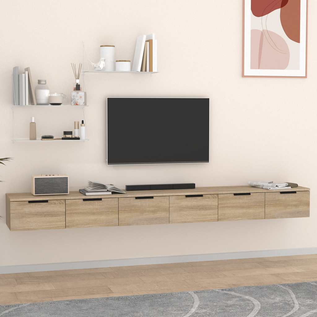 Mobili Muro 2 pz Rovere Sonoma 102x30x20cm in Legno Multistrato | homemem39