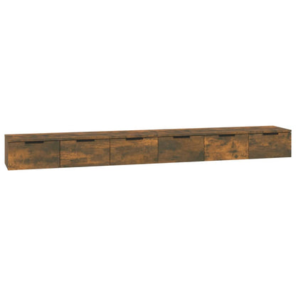 Mobili a Muro 2 pz Rovere Fumo 102x30x20cm in Legno Multistrato | homemem39