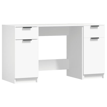 Scrivania con Mobile Laterale Bianco in Legno Multistrato - homemem39