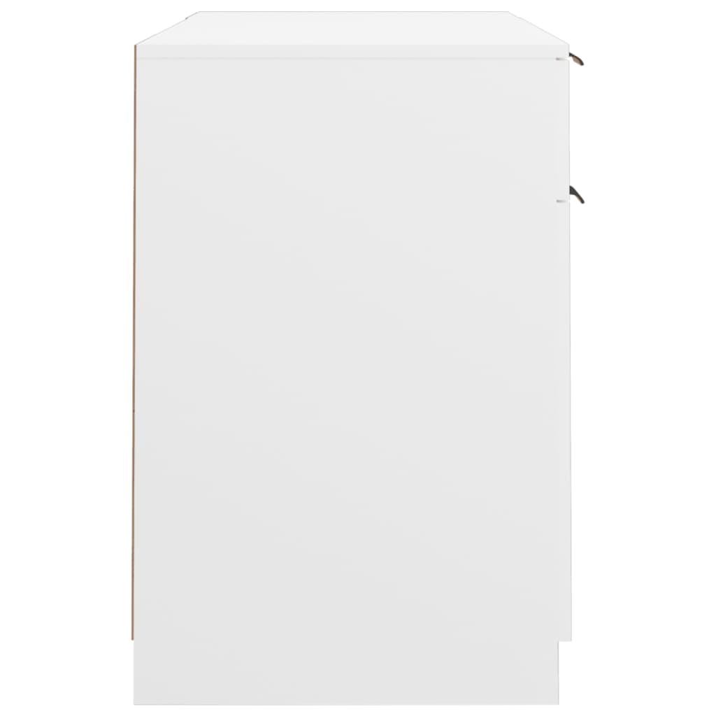 Scrivania con Mobile Laterale Bianco in Legno Multistrato - homemem39