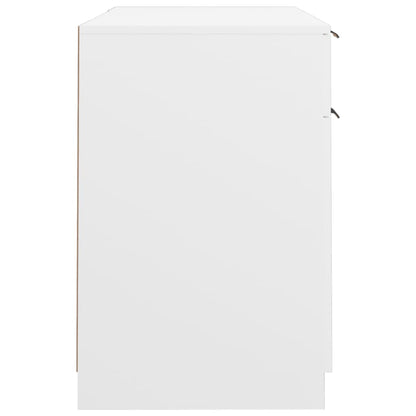 Scrivania con Mobile Laterale Bianco in Legno Multistrato - homemem39