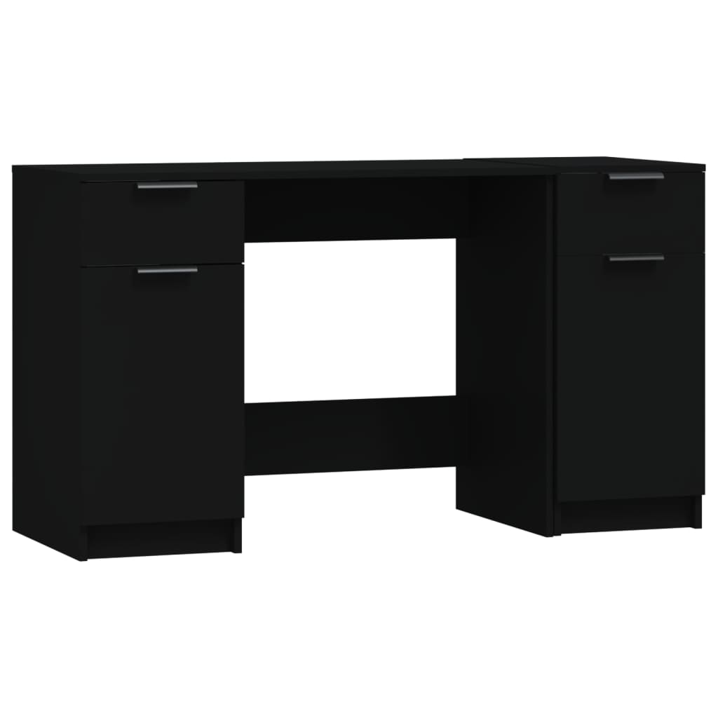 Scrivania con Mobile Laterale Nero in Legno Multistrato - homemem39
