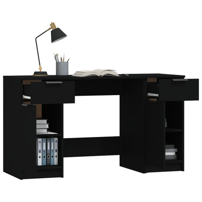 Scrivania con Mobile Laterale Nero in Legno Multistrato - homemem39